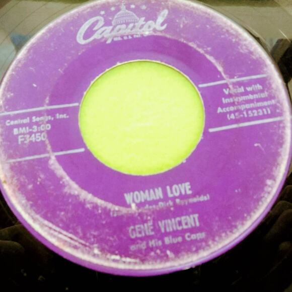 Gene‎ Vincent - Be-Bop-A-Lula - Woman Love - Capitol F3450 45rpm Vinyl Record 7" - Picture 4 of 6